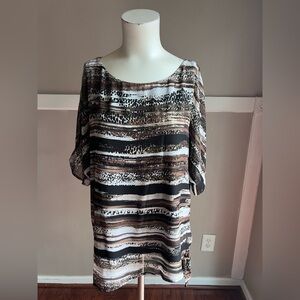 Dana Buchman Multicolor Patterned Top Size XL